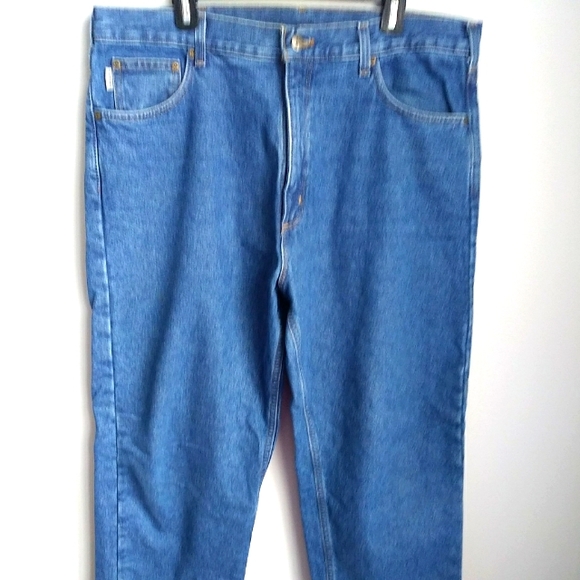 Carhartt Other - CARHARTT RELAXED FIT FLANNEL PLAID LINED BLUE JEANS SIZE 38X32
